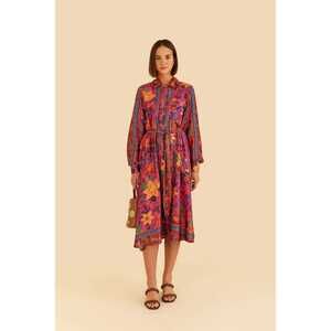 Farm Rio Pink Tropical Tapestry Lenzing™ Ecovero™ Viscose Shirtdress XL